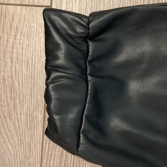 Soho faux leather black wide elastic ankle tie front jeans size small - Picture 5 of 7